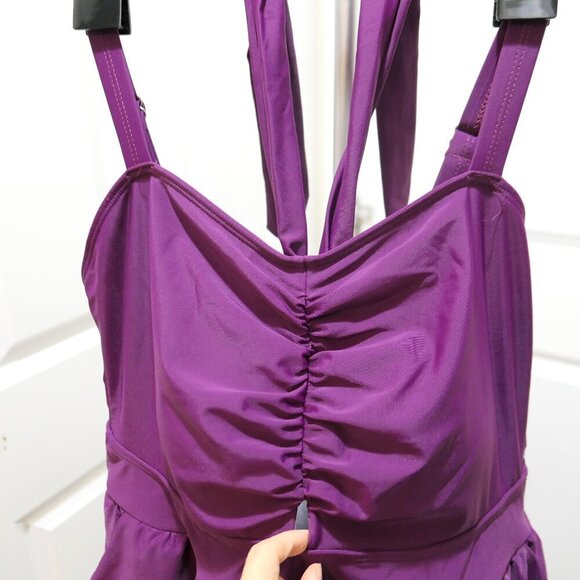 BloomChic Plus Size 2XL Surplice Neckline Belted Plain One-Piece Swimsuit- us18 - Picture 4 of 5